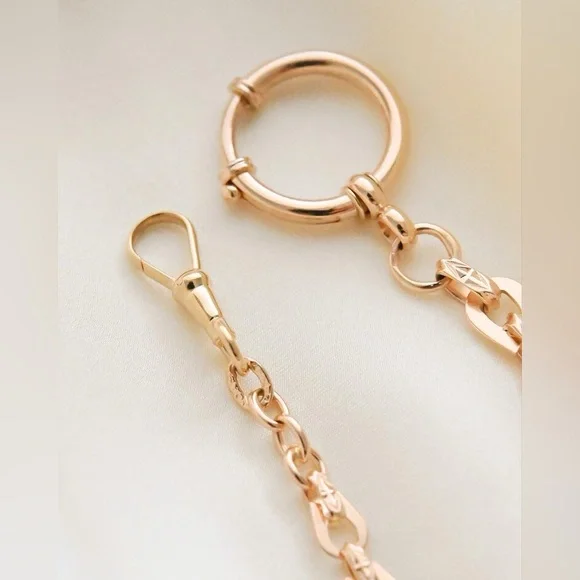 1900’s antique 18K gold watch Albert chain necklace charm bracelet dog clip bolt - Picture 7 of 11